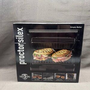 Proctor Silex Sandwich Maker Toaster PANINI press Nonstick Grill Model 25440G